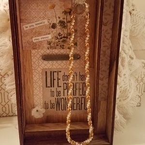 Vintage Gold and Faux Pearl Twist Necklace